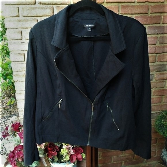 Lane Bryant Jackets & Blazers - Lane Bryant Black Zip-Front Jacket 24W